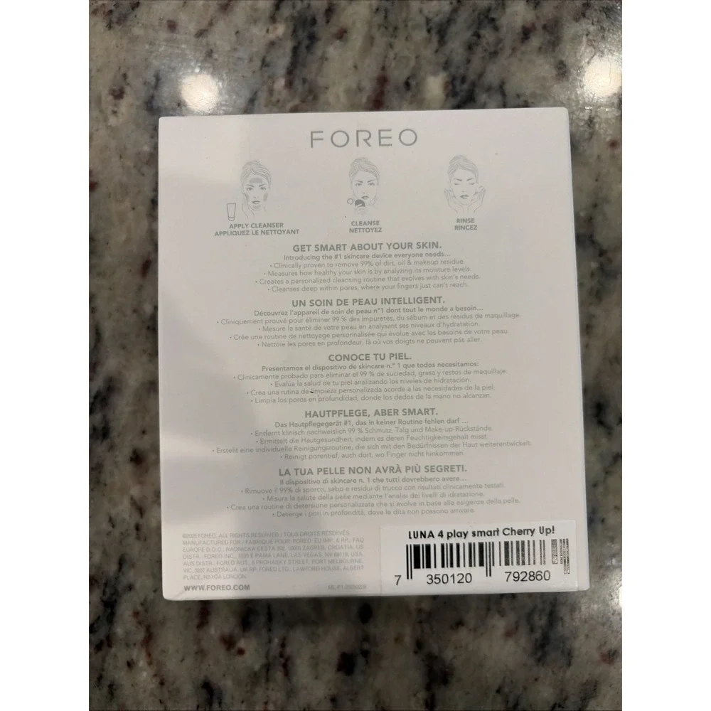 FOREO LUNA 4 Play Smart Facial Cleansing Device Cherry Up Rechargeable NEW